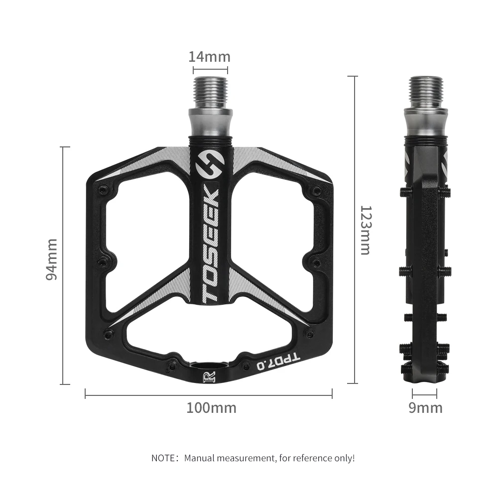 TOSEEK 7.0 Bicycle Pedal 2 Bearings Bike Pedal Anti-slip Footboard Bearing Quick Release Aluminum Alloy Bike Accessories