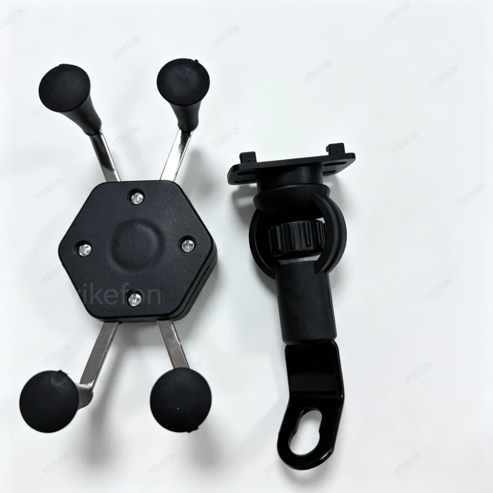 360°Rotation 4-Claw Motorcycle Phone Holder Stand Silicone Protective Clip Clamping Type Cellphone Bracket Rearview Mirror Mount