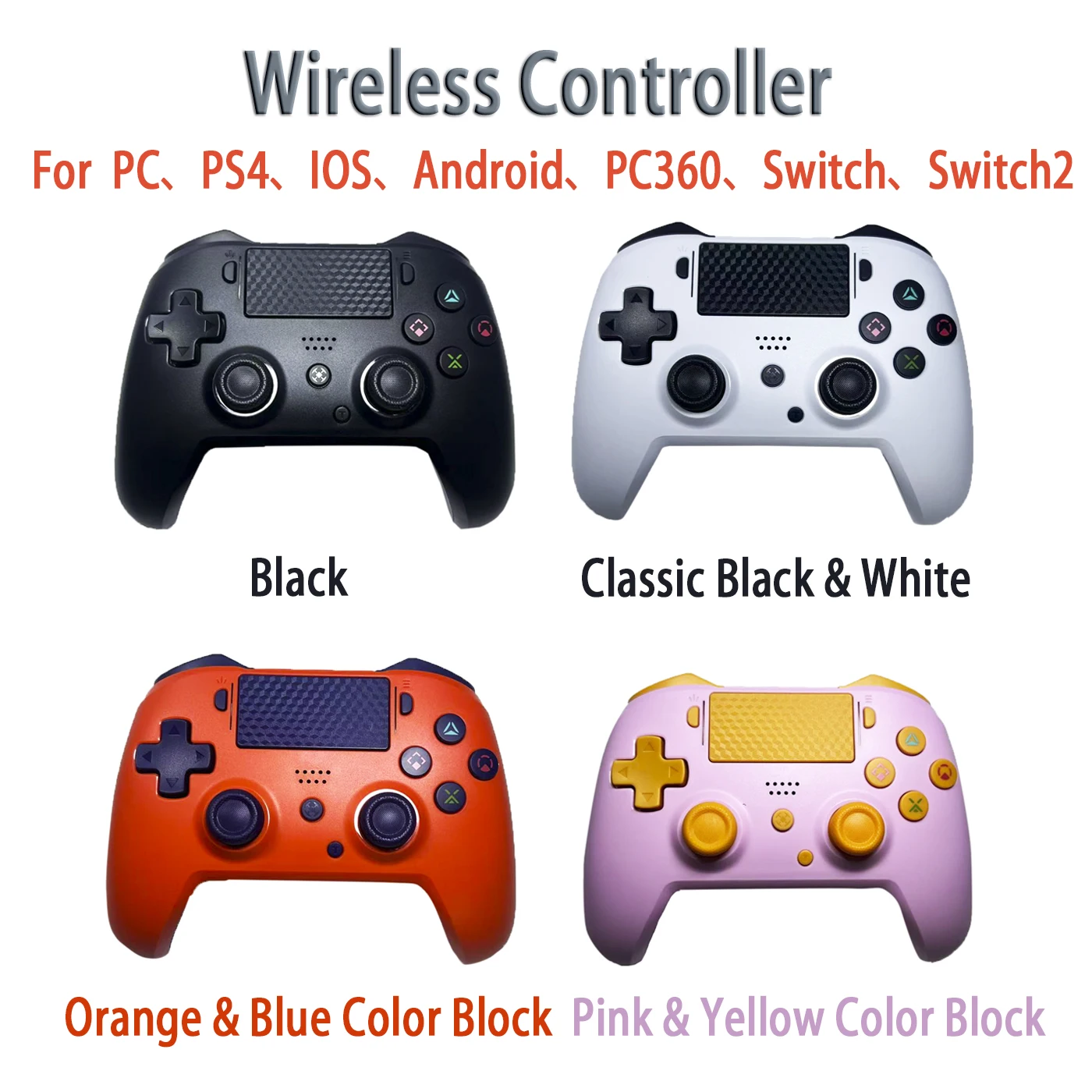 E-Sports Game Controller, 6-Axis Gyro Dual Vibration Macro Gamepad, Universal Gaming Controller for PC PS4 iOS Android Xbox 360