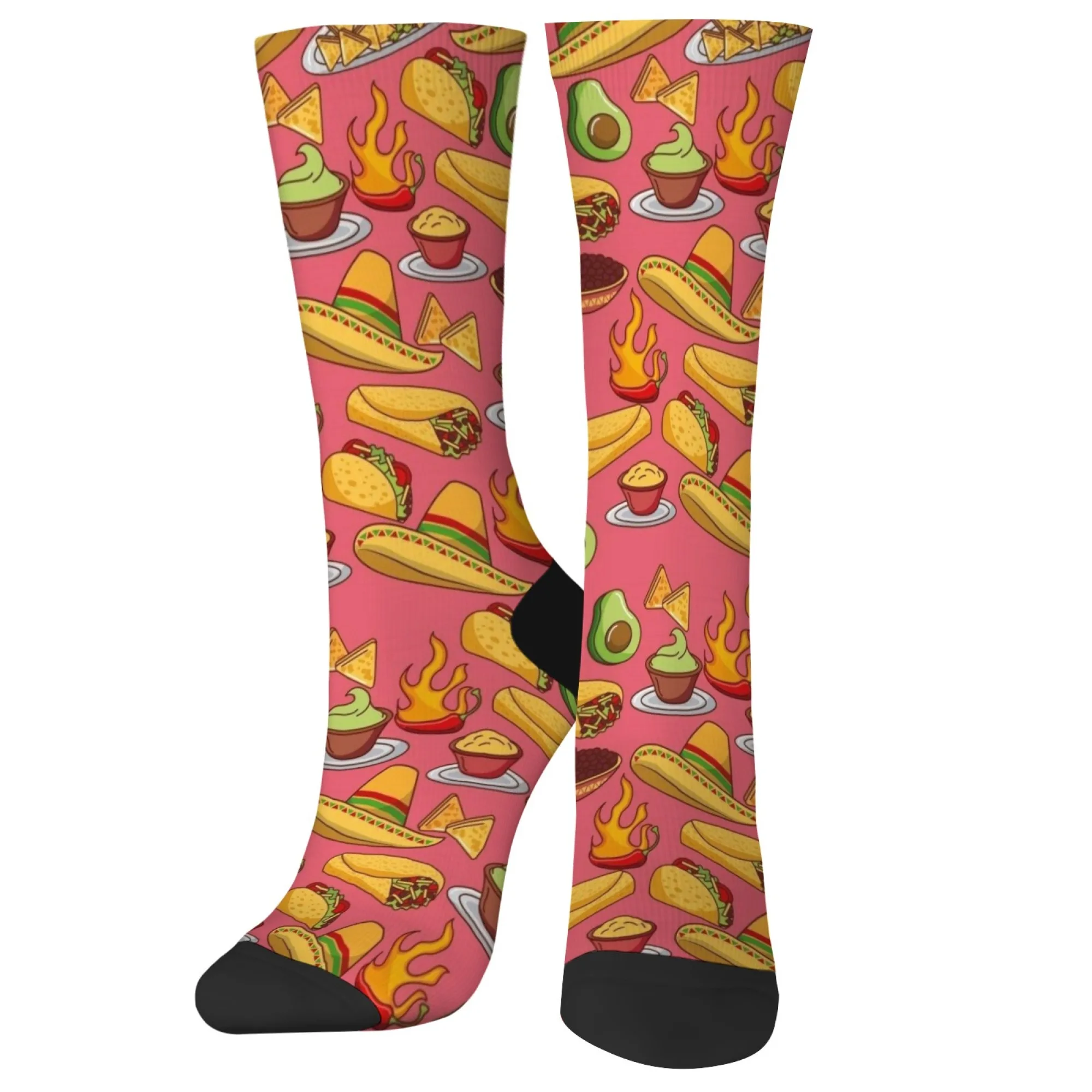

Elements of Mexican culinary culture Comfortable Fashion Socks Gift Novelty Funny Crew Socks Soft Breathable Non-slip Warm