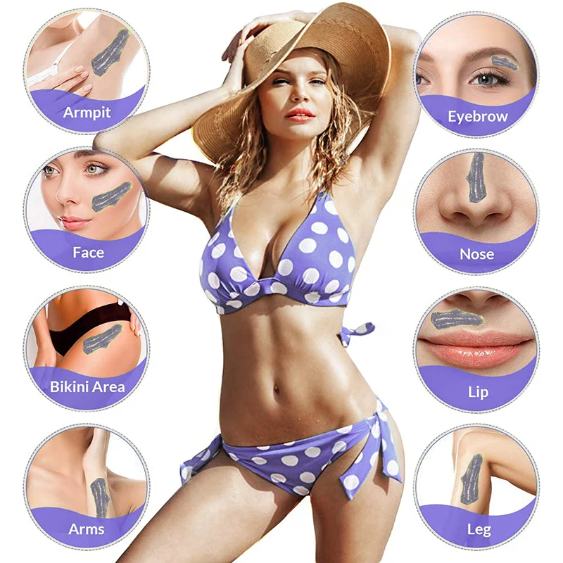 2026 400g Hard Wax Beads, No Strips Needed! Painless Hot Film Wax for Hair Removal, DIY Epilator Waxing for Bikini Face Body view 4