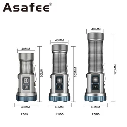 Asafee LED Strong Light Mini EDC Tiki Flashlight Lightweight Torch Easy Carry Lamp Rechargeable Lantern Magnetic Waterproof Camp