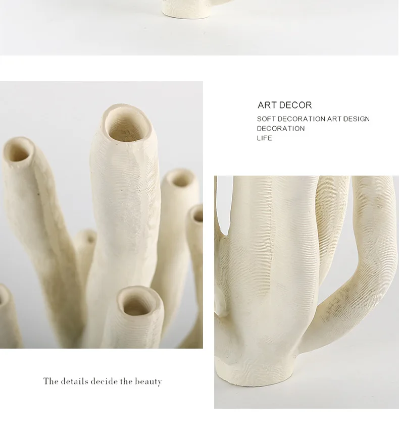 تمثال المرجان الاصطناعي الحرف اليدوية ديكور المنزل الشمال الحديثة التماثيل الزخرفية لغرفة المعيشة رف الكتب الديكور #5