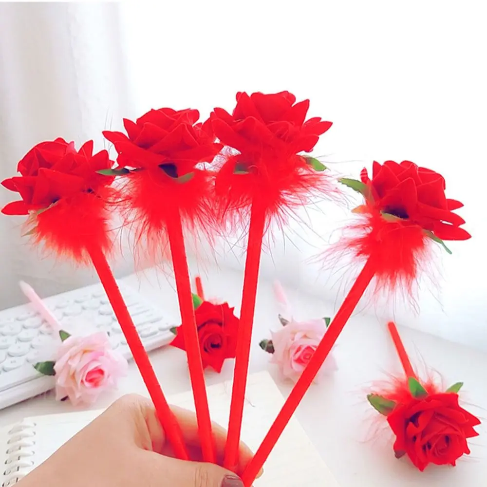 Teacher's Day Gift Rose Flower Ballpoint Pen Writing Smoothly Best Wishes Lovely Pen 0.5mm Creative Signature Pen