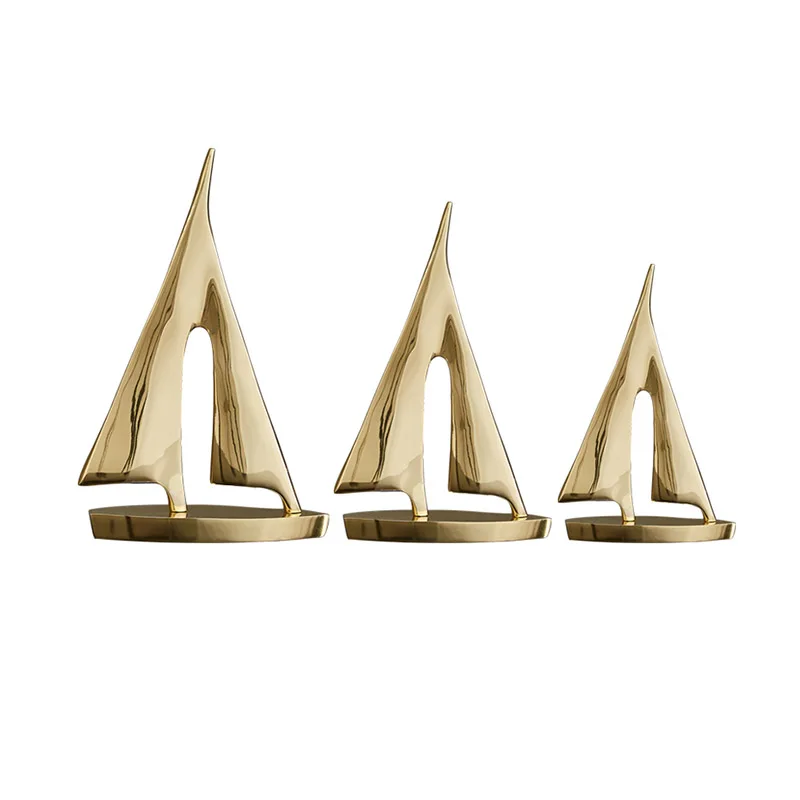 

Luxurious, simple and smooth sailing copper sailing ornaments desktop crafts gift-giving leaders
