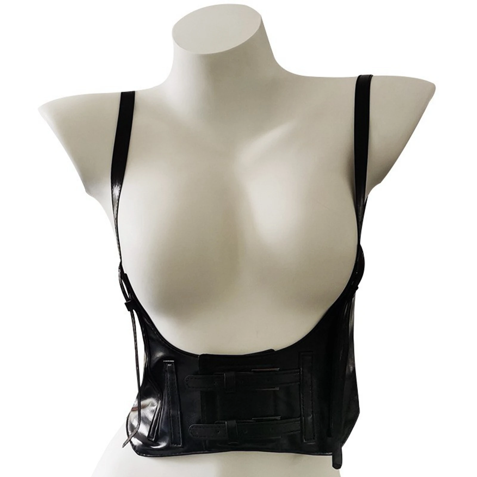 حزام خصر عصري من جلد البولي يوريثان للسيدات، حزام خصر أسود على طراز الشرير، زخرفة حزام الخصر