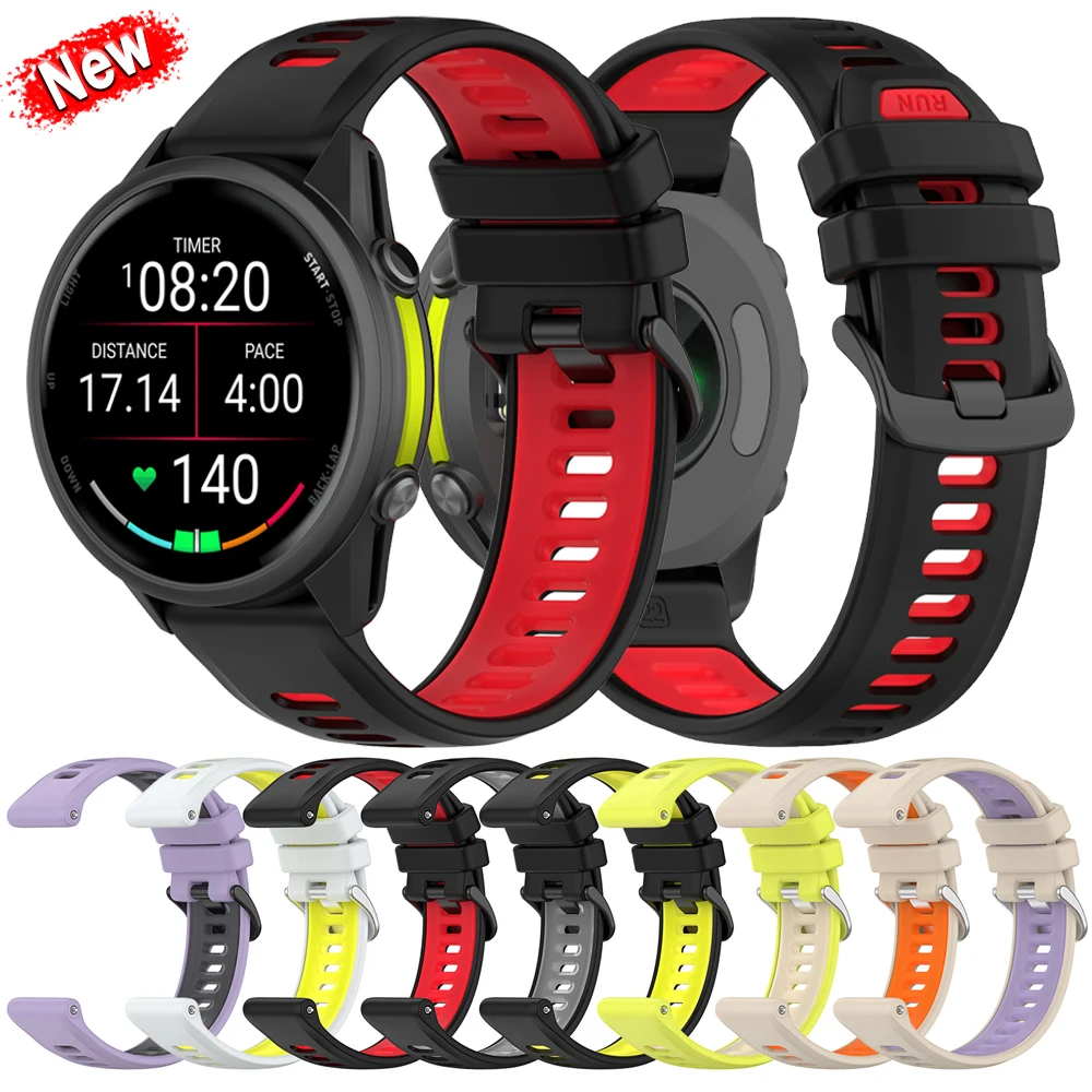 シリコーン二色 22 ミリメートルストラップガーミンフォアランナー 970 965 955 945 935 745 スポーツバンド交換スマートウォッチブレスレットアクセサリー