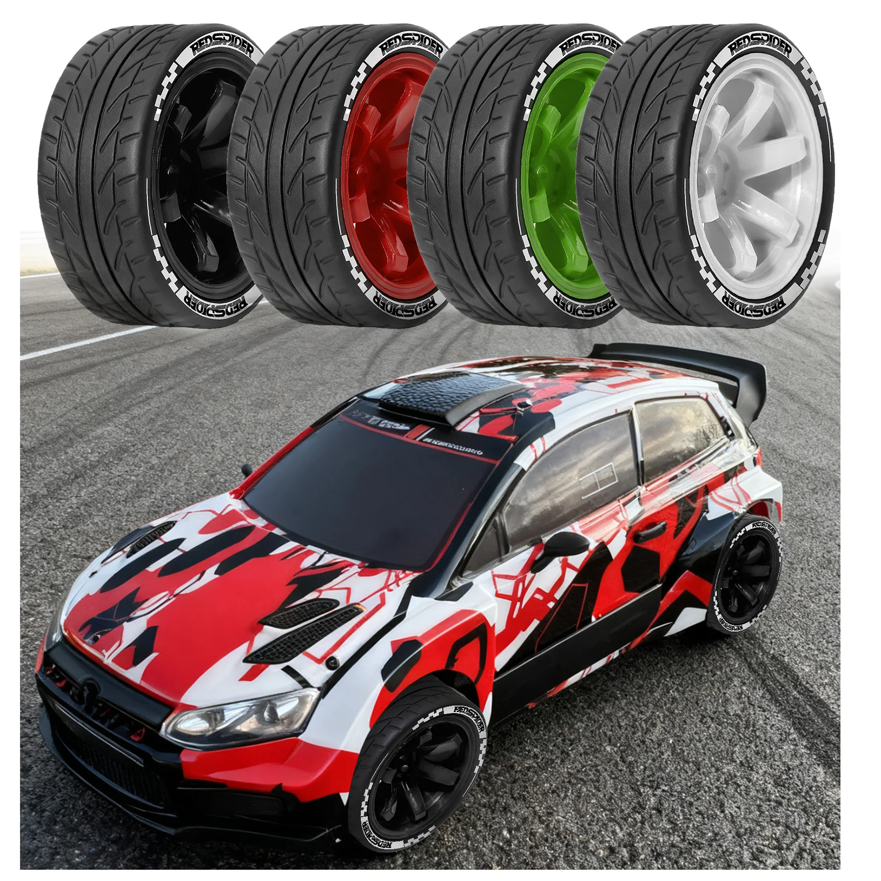 

4PCS 1/10 RC Drift Cars tires Hard plastic wheel hub for 1:10 HSP Redcat Wltoys WPL Tamiya Traxxas RC Drift Car Accessories Toy
