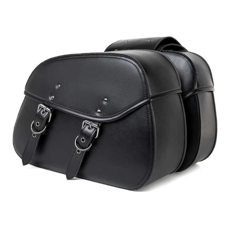 Motorbike Saddlebag Storage Organizers Pouches Leather Vintage For Commuters Travelers Riding Gear And Tool Easy Install