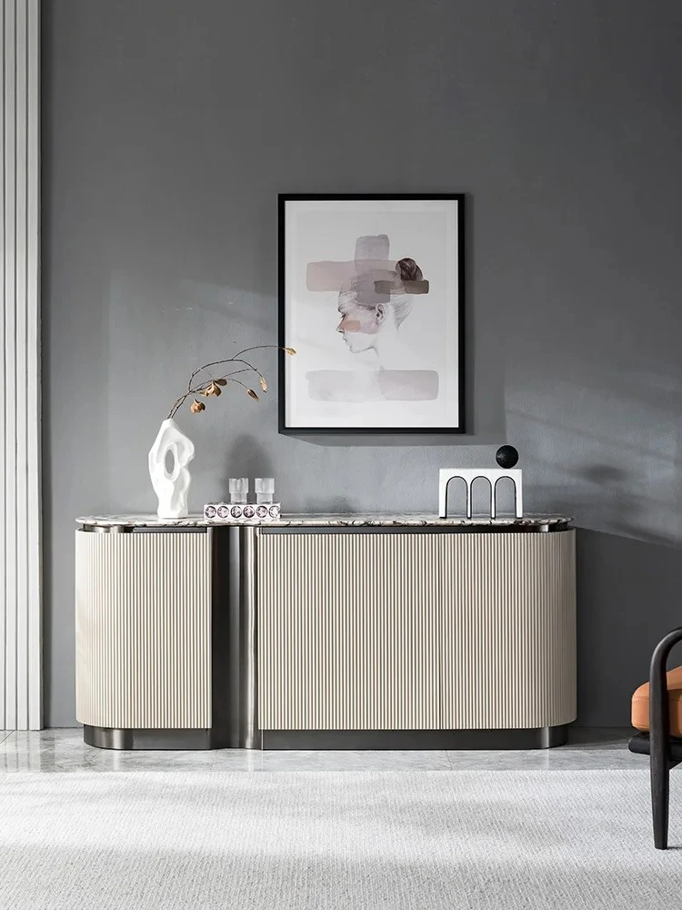 

Итальянский светлый роскошный мраморный обеденный шкаф с лапшой, современный минималистичный шкафчик из цельного дерева