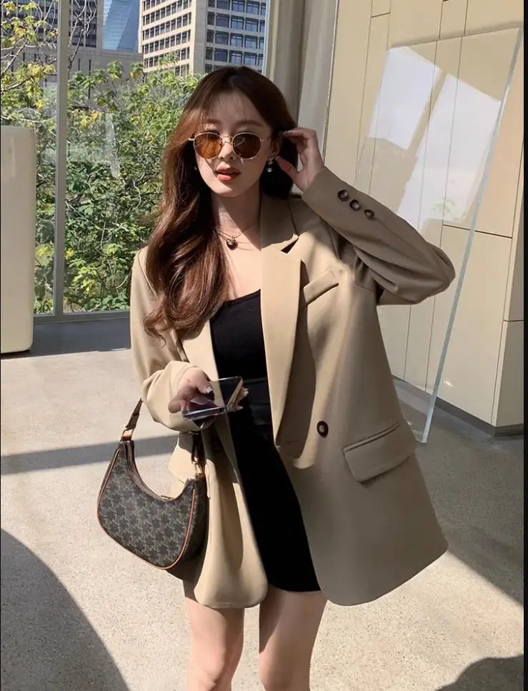 Spring/Autumn New Suit Jacket for Women, Niche Design, Korean Version, Casual Loose Small Suit with Back Slit High Quality New