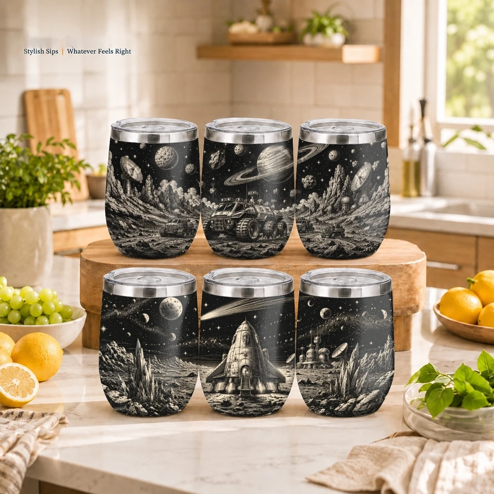 Astronaut Space Collage Vacuum Flasks 12oz Insulated Stainless Steel Mug with Lid Double Wall Drink Coffee Cup Travel Tumbler