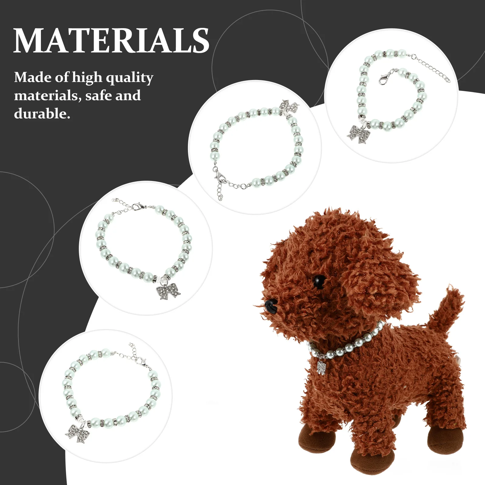 

Pet Necklace Bowknot Dog Necklaces for Dogs Cats Jewelry Elegant Pets Pearls Adjustable