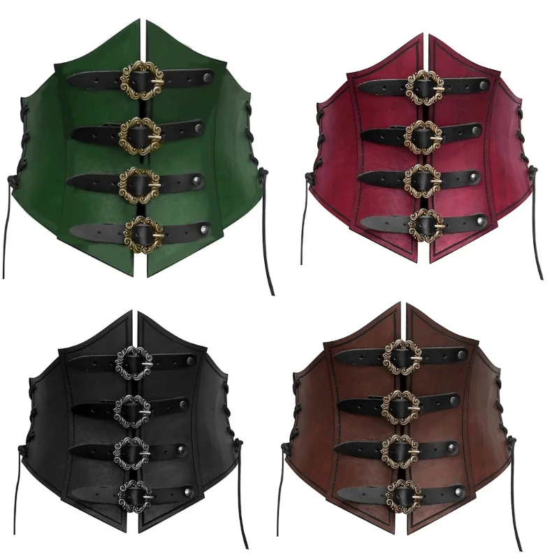 Western Medieval Green Red Corset Binding Belt Vintage Corset Cosplay Costume Halloween Accessories Suitable For Men And Women