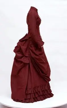 1860er Jahre Viktorianisches Ballkleid Kostüm mit Volant Vintage-Kleid Steampunk Gotisches Tageskleid Revolution Bürgerkrieg Elegantes Abendkleid