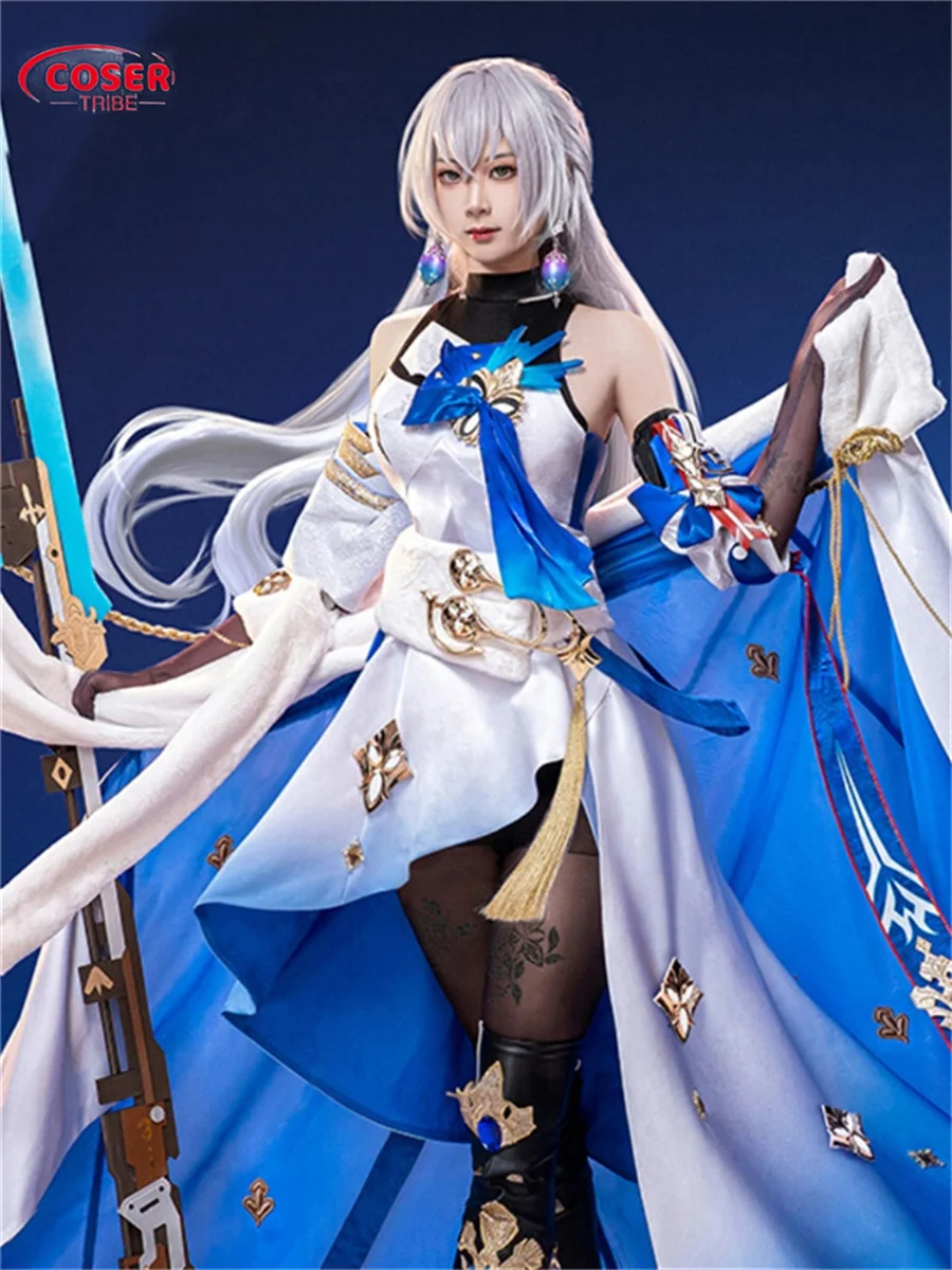 COSER TRIBE Anime Game Honkai Impact 3 Silverwing Ceremonial Dress Gorgeous Halloween Carnival Role CosPlay Costume Complete Set