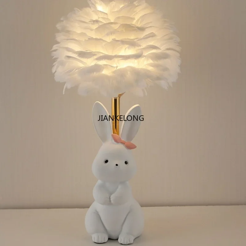 Modern Home Decoration LED Night Light Cute Rabbit Animal Cartoon Lamp Dimmable for Children Kids Bedroom Gift Sleeping Light