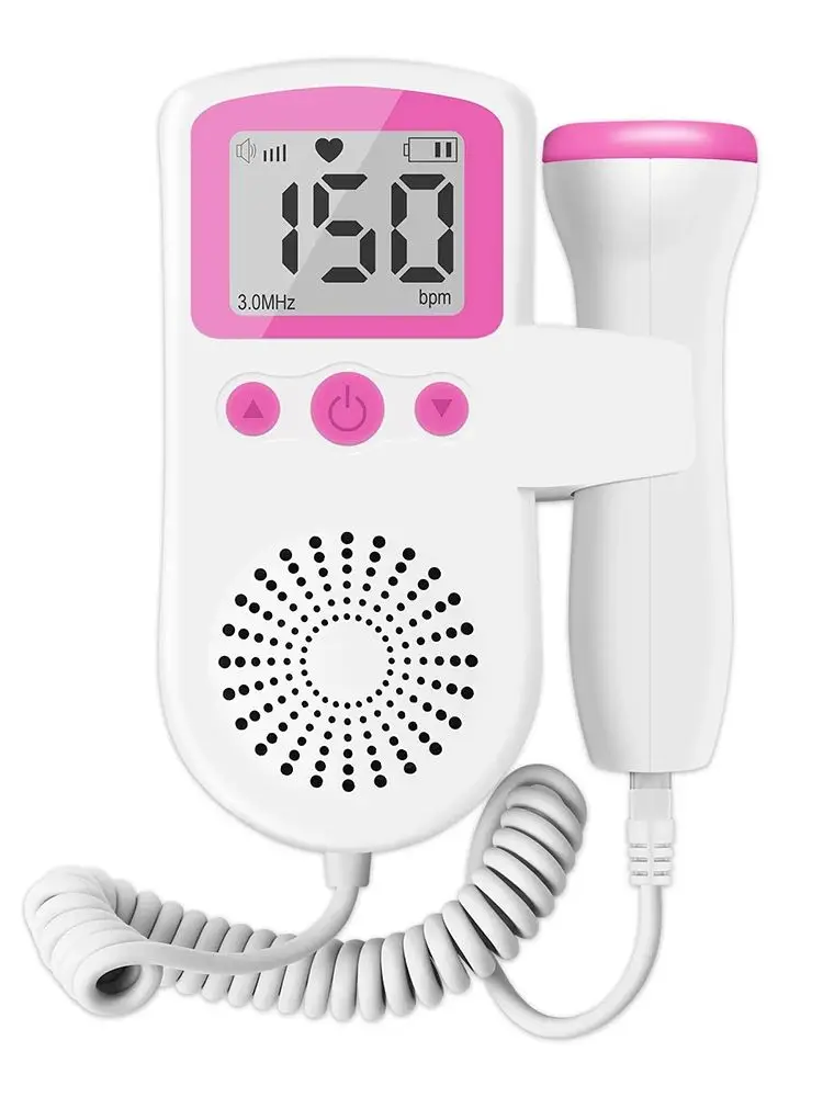 Bolso portátil Doppler Fetal para gravidez do coração do bebê, máquina do detector do ultrassom, 3.0