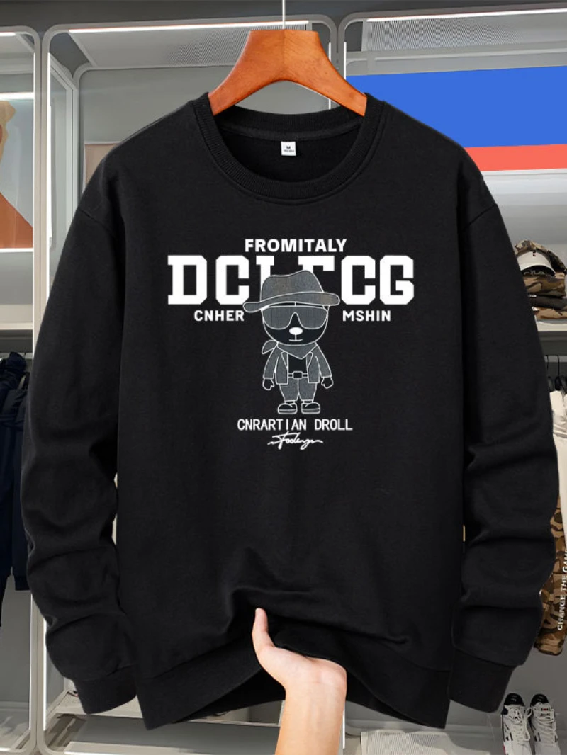 

American Cartoon Character Prints Autumn and Winter Round-neck Hoodie High-end Luxury Is for Both Men and Women Top Y2k