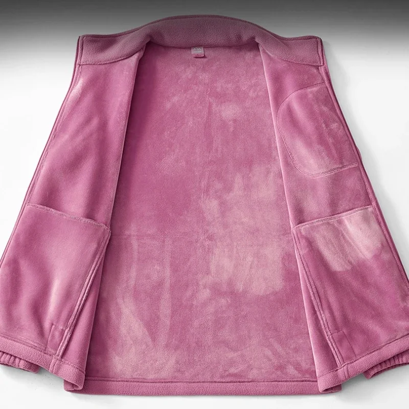 الشتاء في الهواء الطلق جاكيت من الصوف الرجال عادية القطبية الصوف الباردة واقية سميكة معطف المرأة يندبروف سستة سترة رجالي سترات دافئة #5