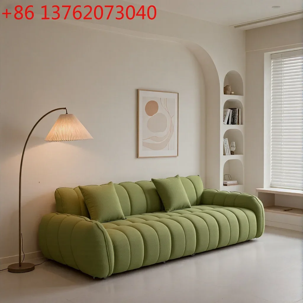 

Кремовый диван-софа Pumpkin из ткани, прямой, для гостиной, для небольшой квартиры, в стиле легкой роскоши, простой, элегантный.