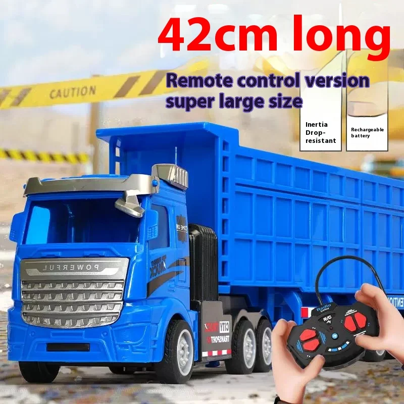 RC สีแดงรีโมทคอนโทรลของเล่นรถบรรทุกเด็กขนส่งวิศวกรรมยานพาหนะรุ่นรถเด็ก Heavy Duty จําลอง Cargo ของขวัญ