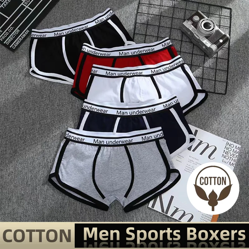 Men Sports Boxers Shorts Underpants Underwear Black White Gray M L XL Breathable Fashion Fitness Sports Fitness