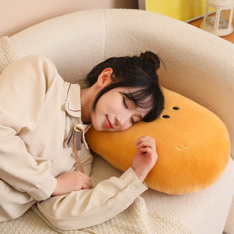 Soft Down Cotton Round Sleeping Potato Plush Pillow Throw Cute Pendant Schoolbag Fashion Decor Stuffed Doll Creative Gift