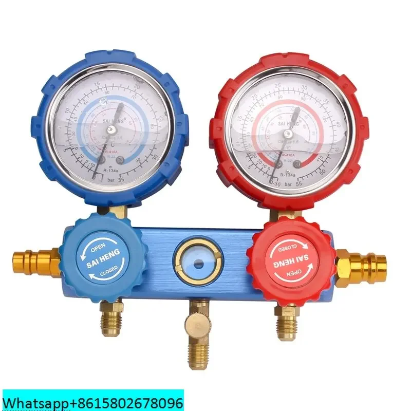 R134a refrigerant automotive air conditioning meter r410 snow pressure dual gauge air conditioning fluorine adding tool set