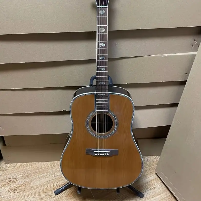 

Premium 6-String D45 Acoustic Guitar, Cedar Soundboard, Ebony Fingerboard with Abalone Binding, Gloss Finish, Fast US Shipping