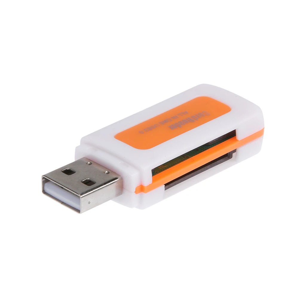 

4 in 1 Mini USB 2.0 Card Reader USB Card Reader Adapter 4 Card Slots Portable Memory Card Reader USB Adapter for TF SD MS M2