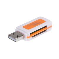 4 in 1 Mini USB 2.0 Card Reader USB Card Reader Adapter 4 Card Slots Portable Memory Card Reader USB Adapter for TF SD MS M2