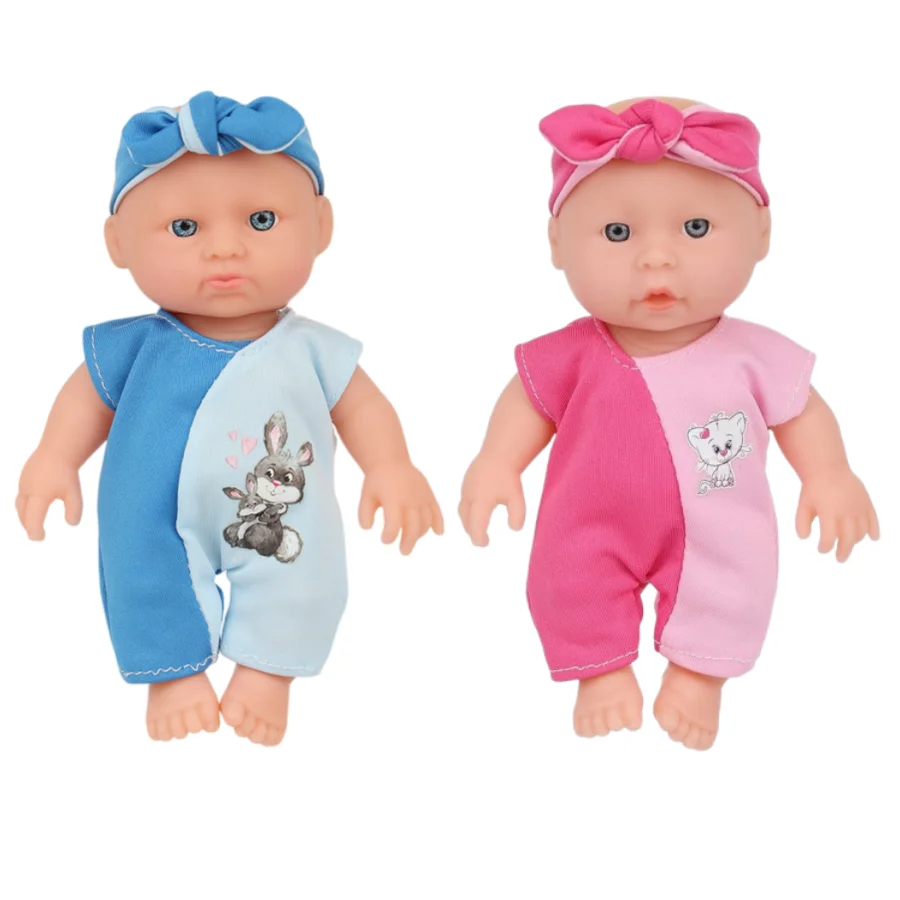 Bonecas de Bebê Mini Realistas de 6,5 polegadas (16,5 cm) em Vinil Lavável com Macacões, Boneca Reborn Realista e Macia, Brinquedos para Aniversários de Crianças