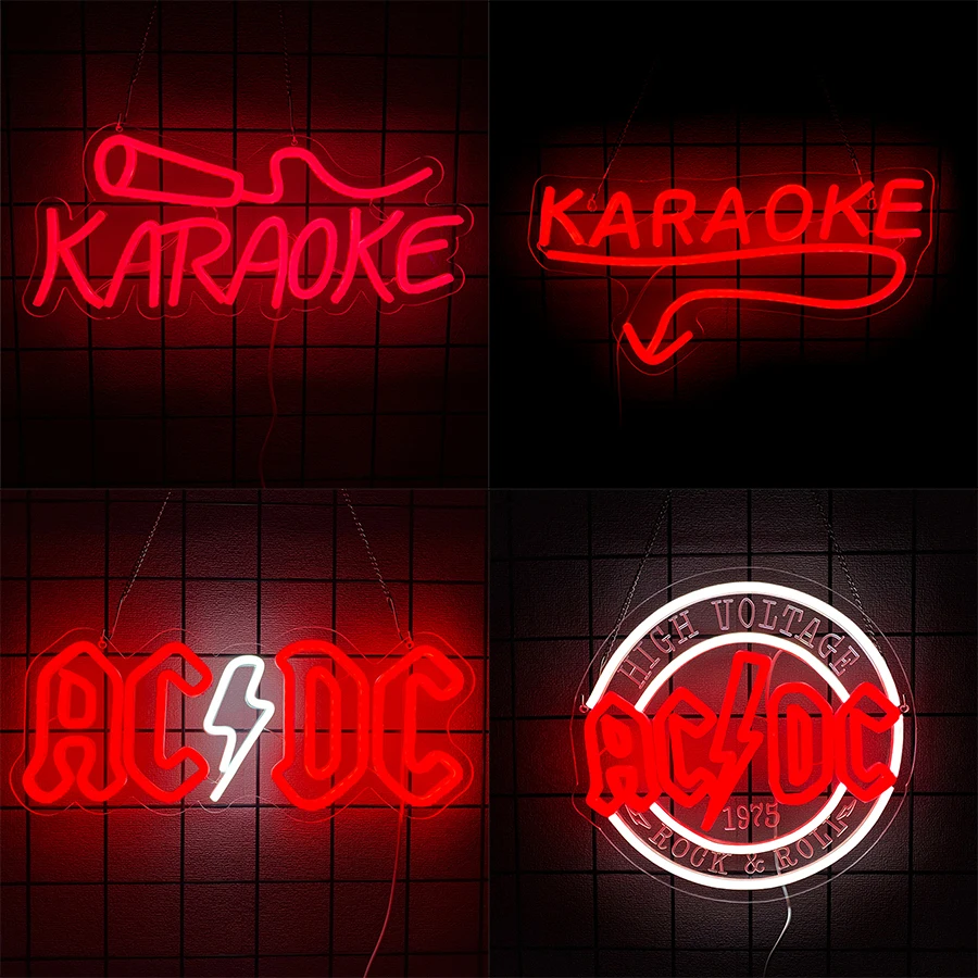 

Karaoke Led Neon Sign, 3D Carved Band Icon, Suitable For Bedroom, Music Studio, Ktv, Bar, Game Room, Party Decor, Usb Powered.