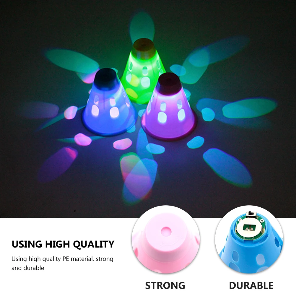 

6pcs Tent Nail Cap Warning Lamp Outdoor Camping Accessories Rainproof Night Light 80H Pe Material Mini Lantern
