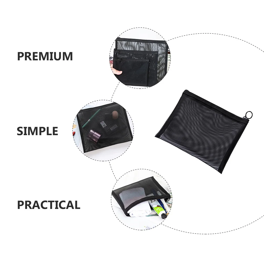 

5Pcs Makeup Storage Bag Organizer Smooth Surface Space Saving Pouch for Brushes Lipstick Skin Care