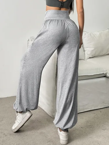 Imagen 2 del producto Leggings de cintura alta para mujer, pantalones tipo farol, pantalones con puños, pantalones de baile cómodos y transpirables, Jeggings para gimnasio y Fitness