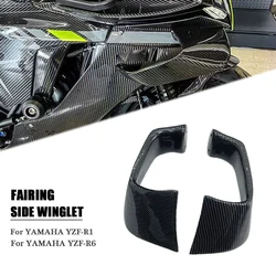 Motorcycle Carbon Fiber Aerodynamic Spoiler for Yamaha YZF-R1 2015-2022 YZF R6 2017+ Fairing Flank Winglets Installed By Bolts