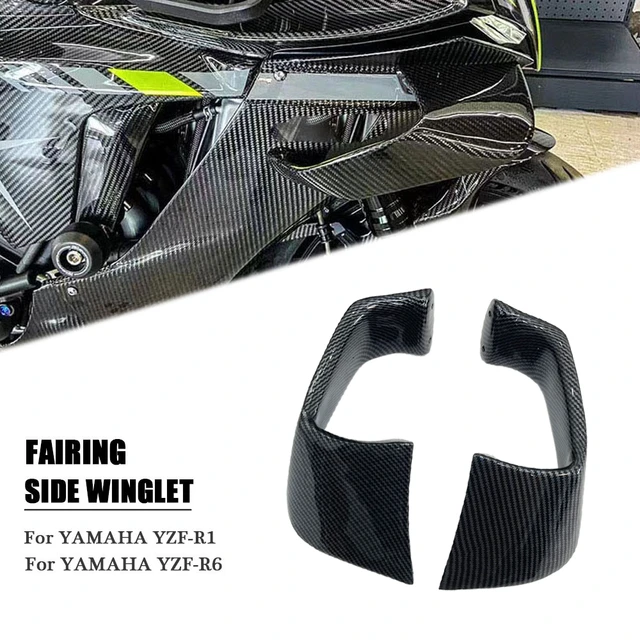 Motorcycle Carbon Fiber Aerodynamic Spoiler for Yamaha YZF-R1 2015-2022 YZF  R6 2017+ Fairing Flank Winglets Installed By Bolts - AliExpress