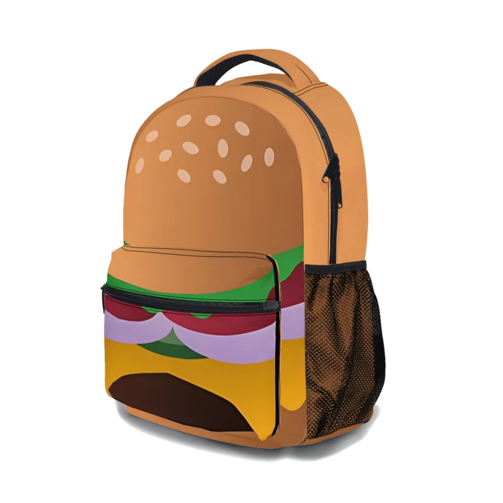 Mochila versátil de hamburguesa con queso, mochila impermeable de gran capacidad, bolsa lavable para computadora, Unisex