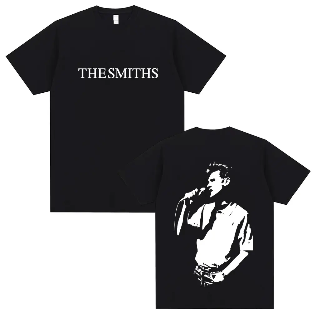 

Rock Band The Smiths Merch T-shirt Alternative 1980's Indie Morrissey Face Graphic T Shirts Male Vintage Cusual Cotton Tshirt