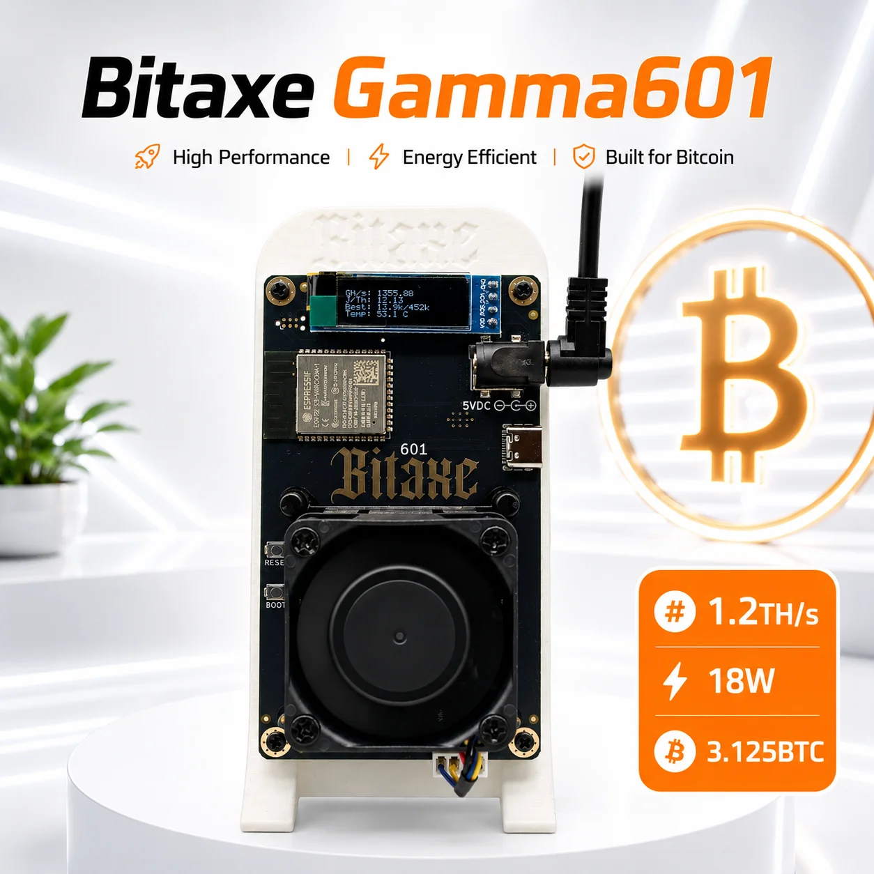 

Bitaxe Gamma 601 1.5th/s 25w BM1370 Bitcoin ASIC Miner BTC Miner Lottery Miner Home Miner