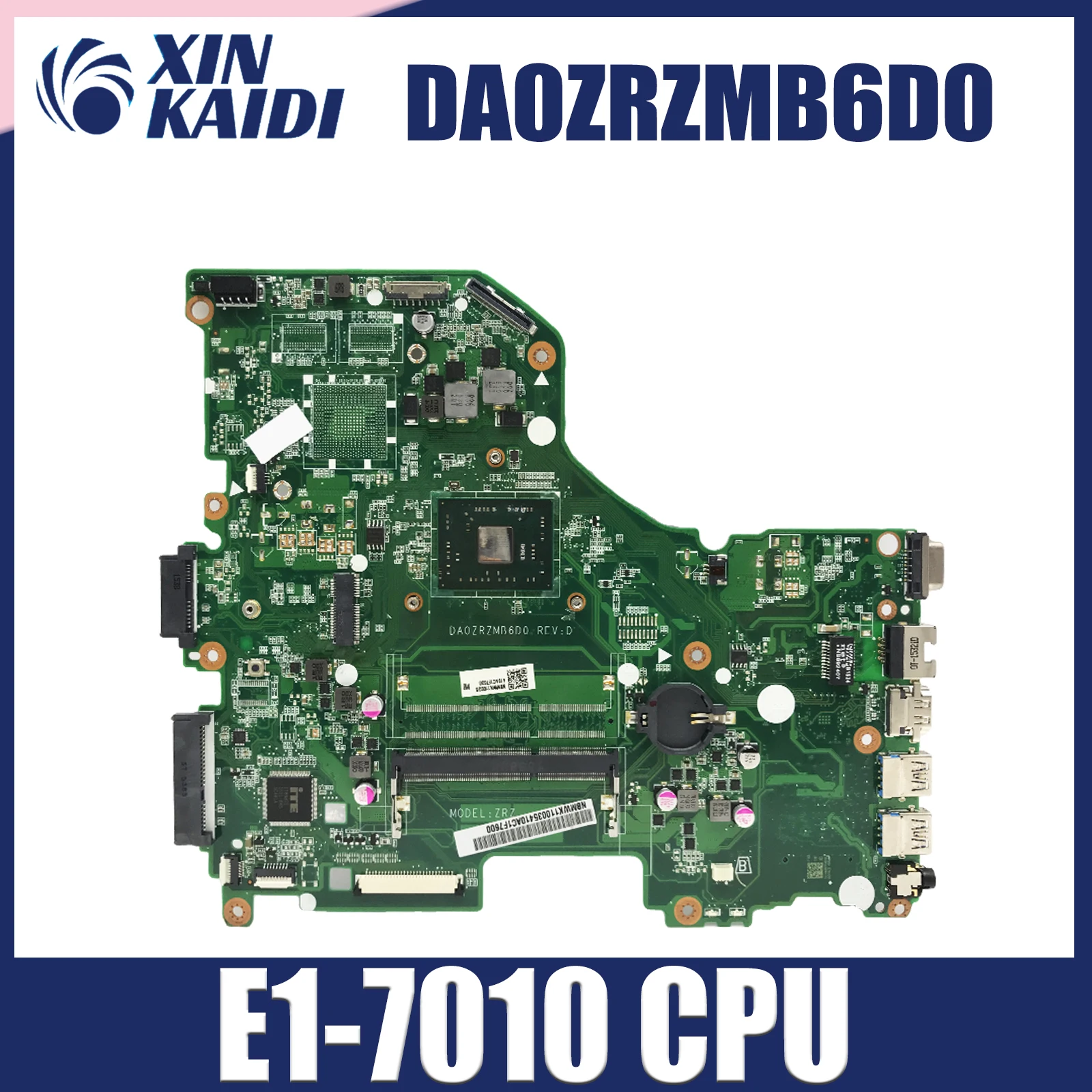 

DA0ZRZMB6D0 Laptop Motherboard For ACER E5-522 NBMWK11003 NBMWK1100 Notebook Mainboard E1-7010 CPU Full Tested