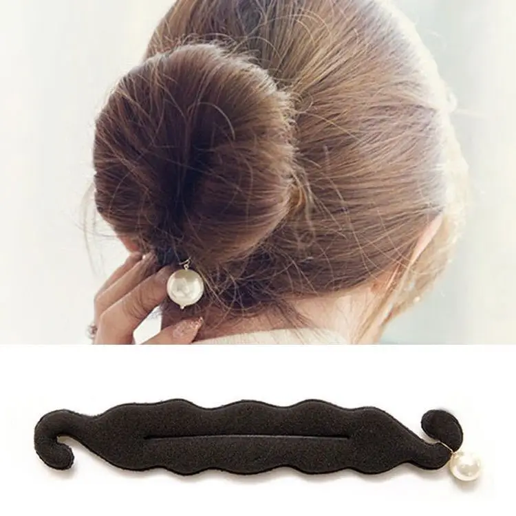 Simply Bun Hairstyle Woman Braiding Hair Ball Head Hair Tool Sponge Double Hook Hair Stick Pearl Hair Ring Bun Hair Accessories