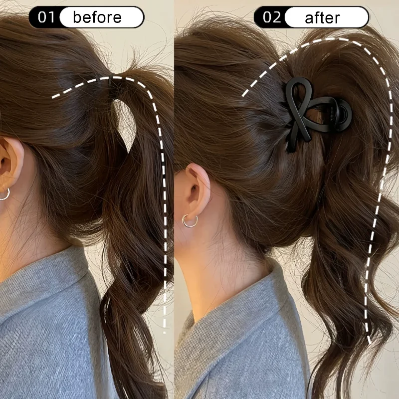 Vintage Haarspange mit geometrischer Schleife für hohe Pferdeschwänze – Haarklammer für Damen, Haarschmuck für den Hinterkopf – Detail 3
