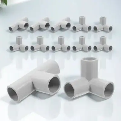 

12pcs Indoor Protective Fence Connectors PE Pipe Fittings Replacement T Connector for Playpen niture Shed Dark Grey