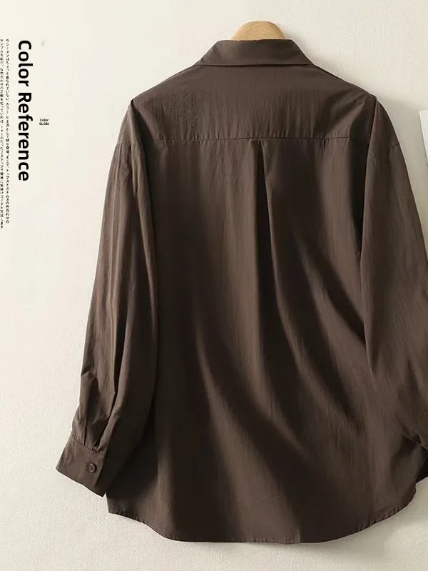 Retro café largo Sve irt sentimientos de gama alta de las mujeres otoño coreano Sle Casual suelta perezoso Top Coat abeja