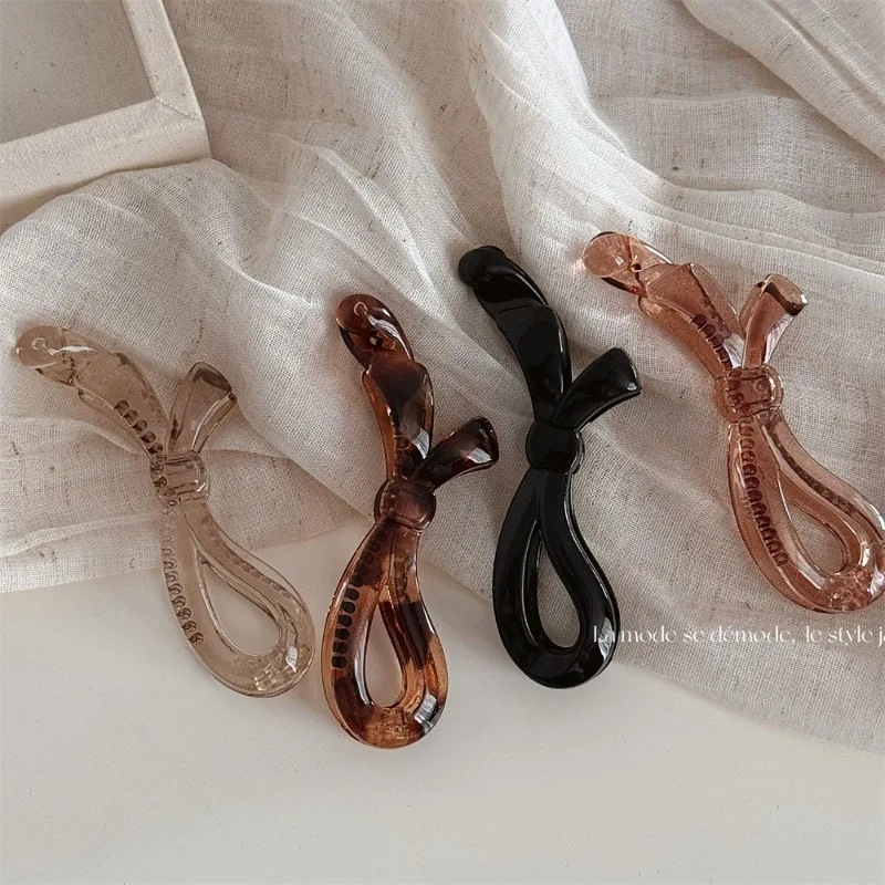 New Arrival Bow Shape Banana Barrettes Women Girls Soild Color Hairpins Hairgrip Ponytail Holder Hair Clamp Accessories