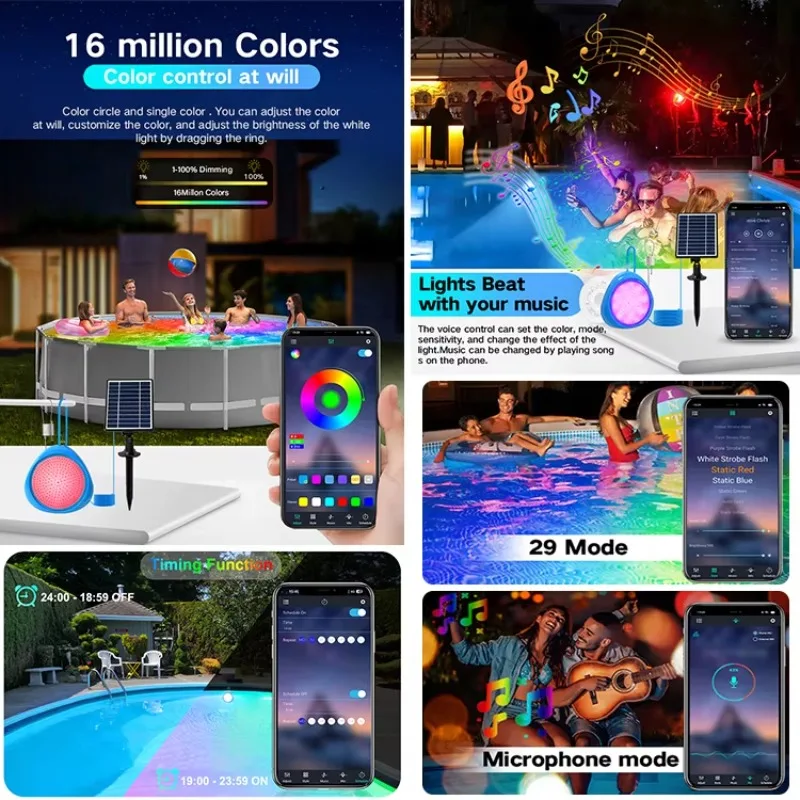 Ip68 Rgb Underwater Light Pool Spa Light 10 Watt Led Rgb Swimming Wireless Remote Control Switch Solar Pool Lights