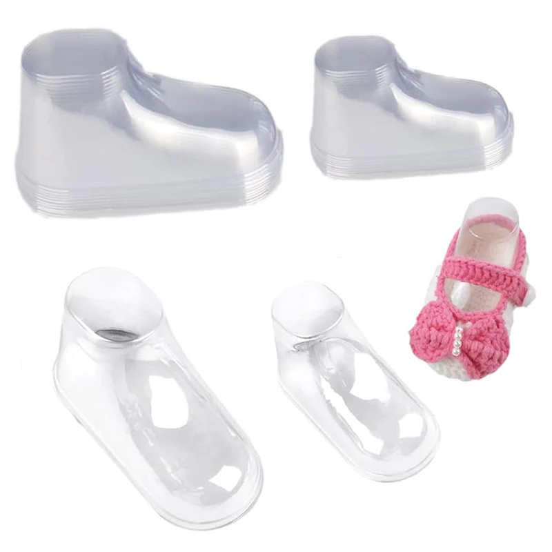 50pcs~10Pcs 8cm 9cm 10cm 12cm PVC Transparent Plastic Small Foot Model Shoe Supports Not Easily Deformed Reusable